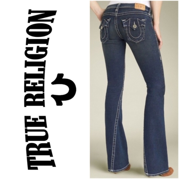 True Religion Jeans Becky Big T Flap 26 TALL - Picture 1 of 8